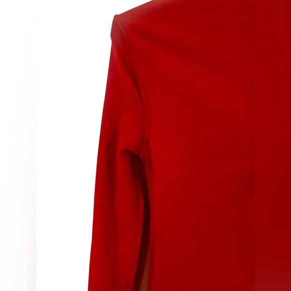 NWOT! Luxury Designer Carmen Marc Valvo Red Long-Sleeve Peplum Top Flattering XS - Picture 8 of 10